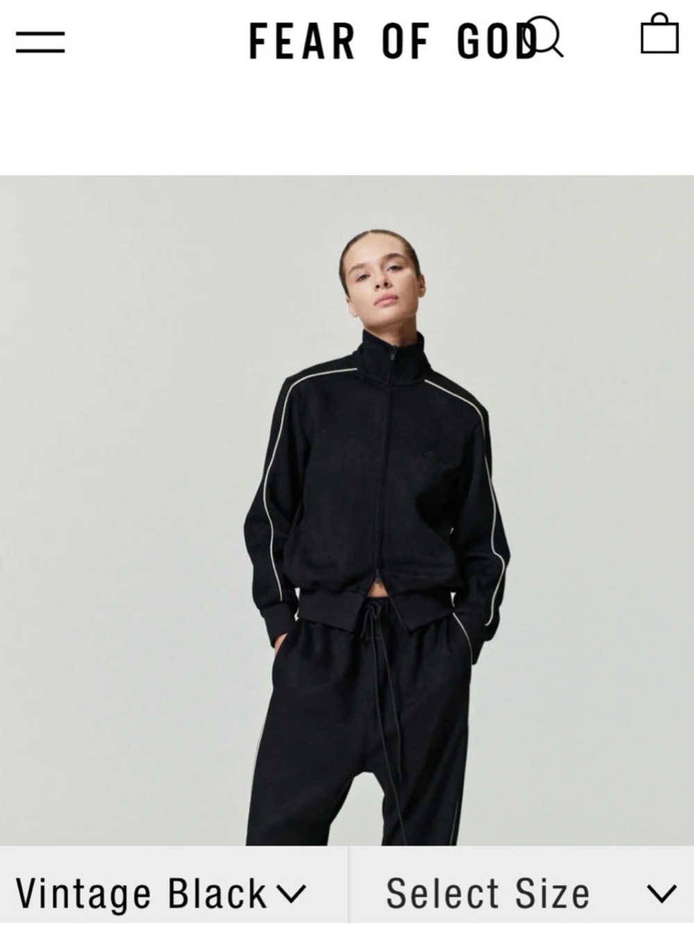 ESSENTIALS

Black Signature Vintage Fit Track Jacket- NEW WITH TAGS